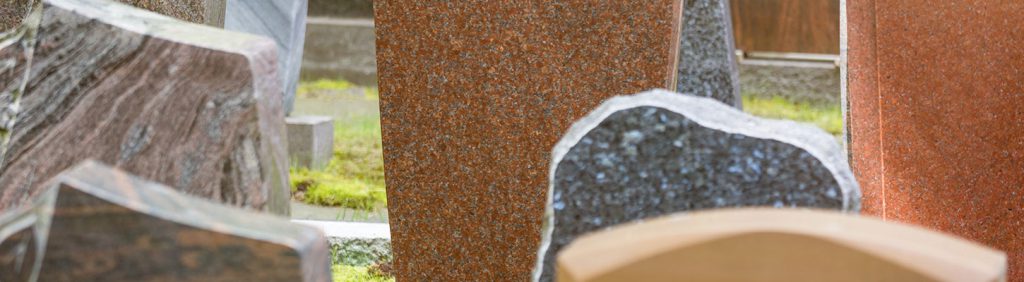 Graveyard, with different headstone materials